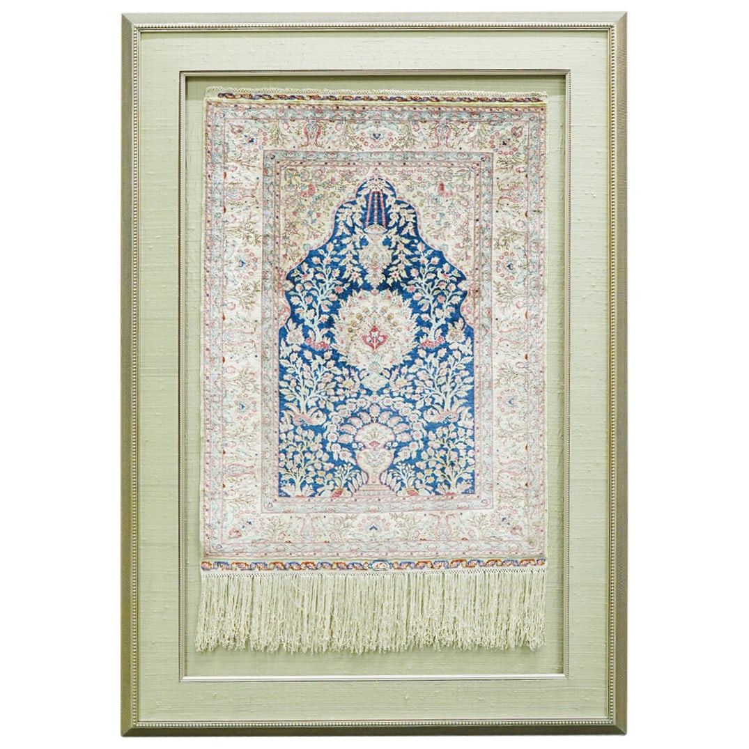 Turkish Hereke Silk On Silk Double Knot Carpet In Frame (1 of 5)