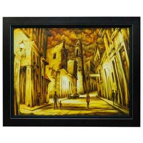 Manuel De Jesus Betancourt Chavez (Cuban, XX) "Andar La Habana" Oil On Canvas