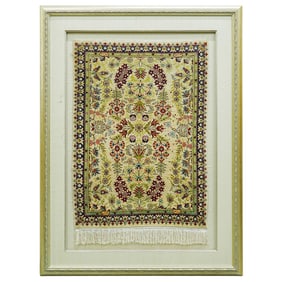 Turkish Hereke Silk On Silk Double Knot Carpet In Frame