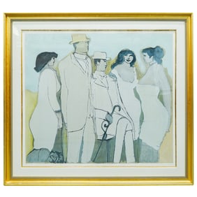 David Schneuer (Israeli, 1905–1988) "Five People, 1999" Lithograph