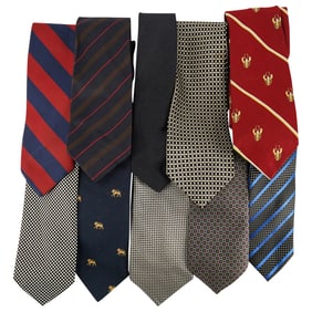 (10 Pc) Vintage Necktie Assorted Grouping Collection