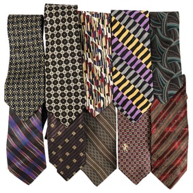 (10 Pc) Silk Italian Necktie Assorted Grouping