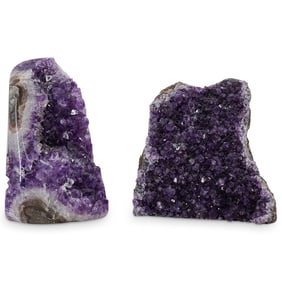 (2 Pc) Amethyst Crystal Geodes