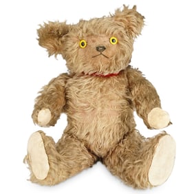 Antique Helvetic Jointed Blond Mohair Musical Teddy Bear