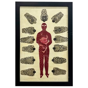 Belkis Ayón Manso (Cuban, 1967-1999) "Adoracion" Lithograph