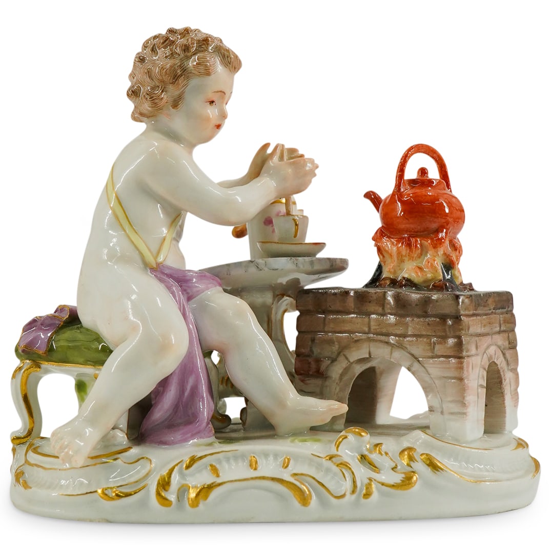 19th Cent. Meissen Porcelain Figurine of a Cherub (1 of 5)