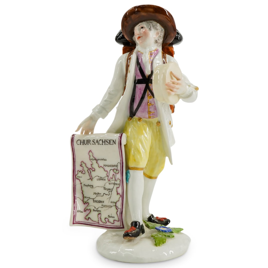 Antique Meissen Porcelain Figure of a Map Vendor (1 of 5)