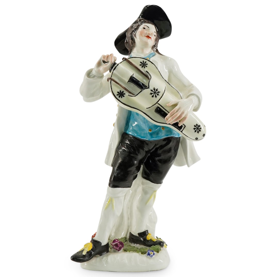 19th Cent. Meissen Porcelain Hurdy Gurdy Player (1 of 6)