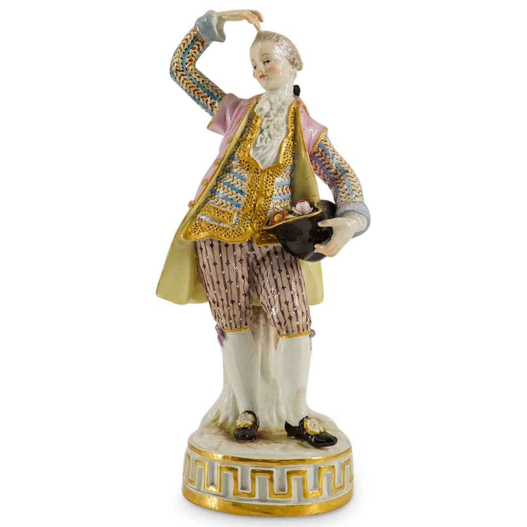 19th Cent. Meissen Porcelain Man With Flowers In Hat (1 of 5)