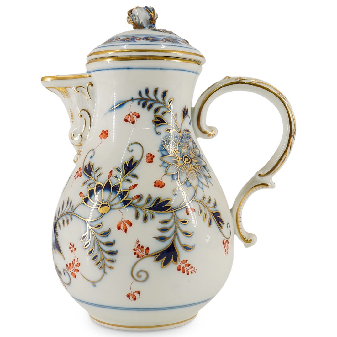 Meissen Porcelain Blue Onion Coffee Pot W/ Lid (1 of 10)