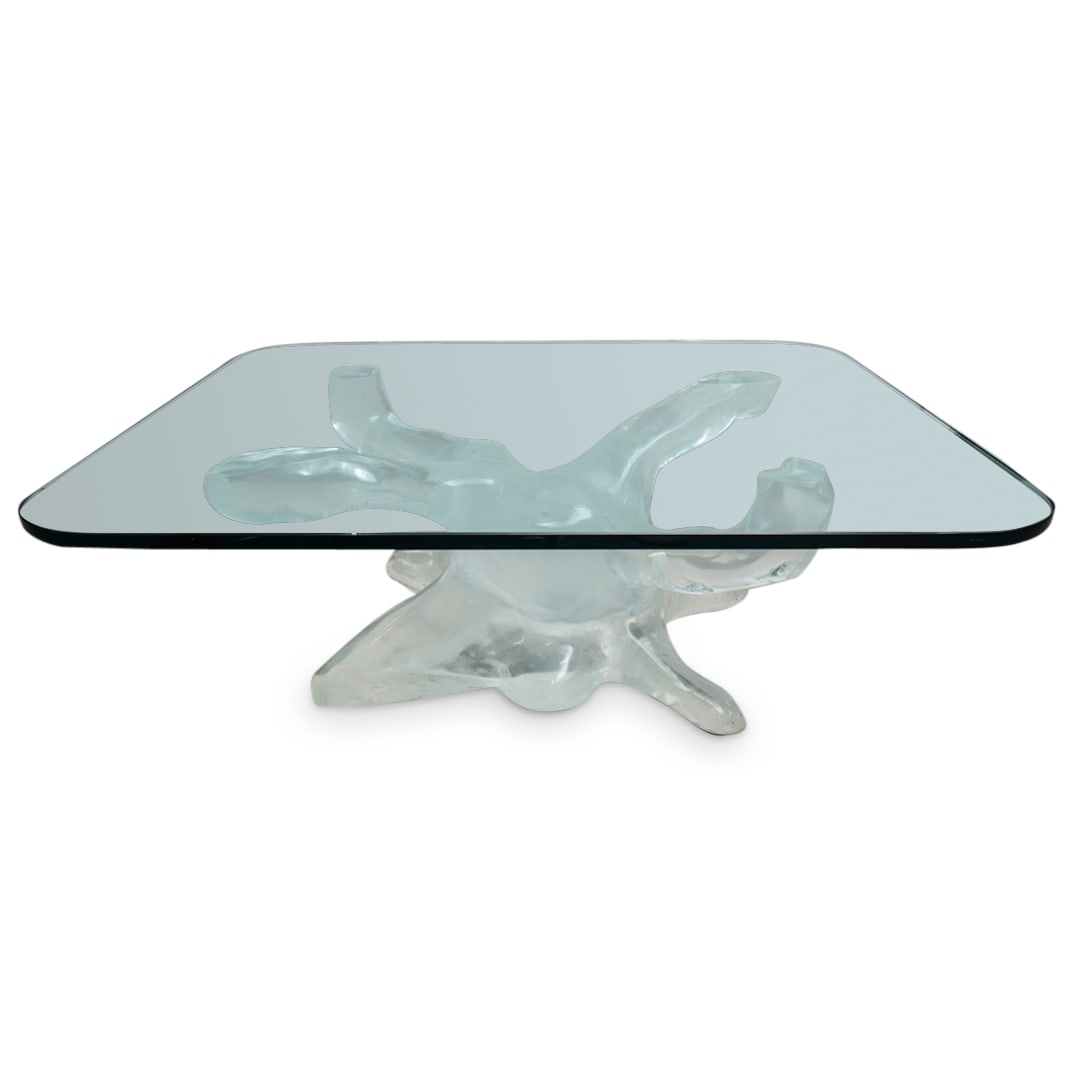 Signed Acrylic & Glass Coffee Table (1 of 8)
