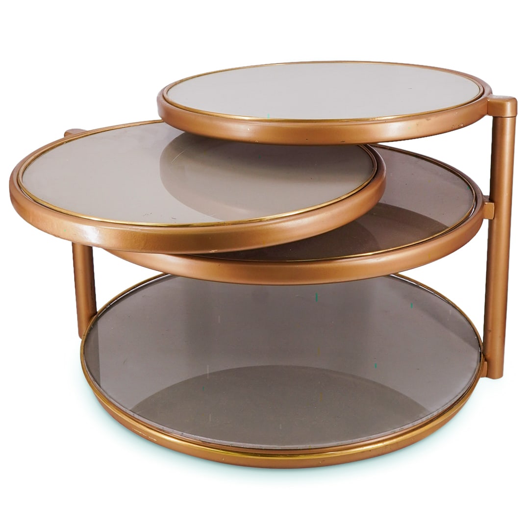 Milo Baughman Style Four Tiered Swivel Table (1 of 5)