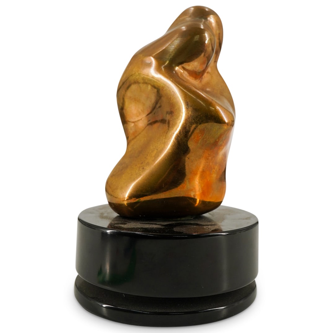 Leon Sorochinsky (Israeli) Abstract Gilt Bronze Embracing Couple (1 of 6)