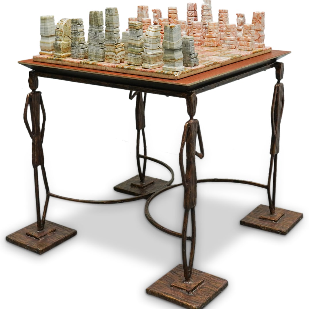 Vintage Onyx, Stone Game Table with Chess and Checkers (1 of 20)
