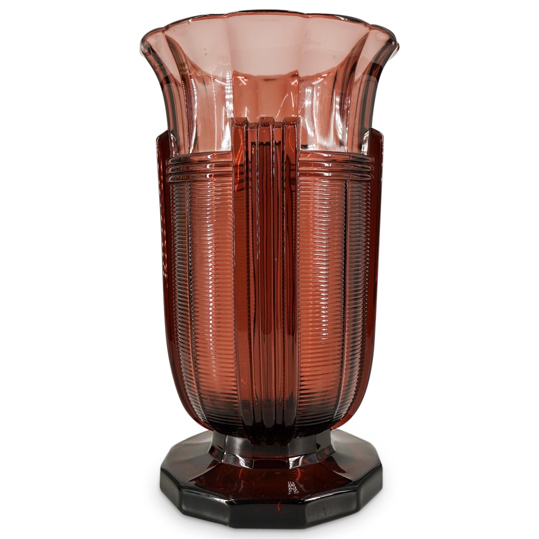 Art Deco Val St. Lambert Amethyst Crystal Vase (1 of 6)