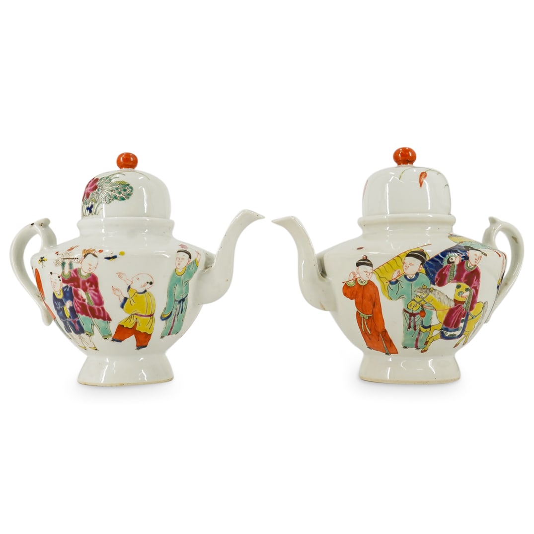 Pair Of Antique Chinese Porcelain Teapots (1 of 9)
