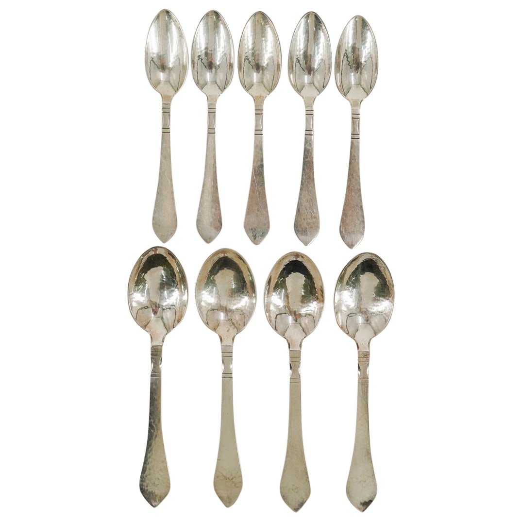 (9 Pc) Georg Jensen Sterling Silver Spoons (1 of 9)