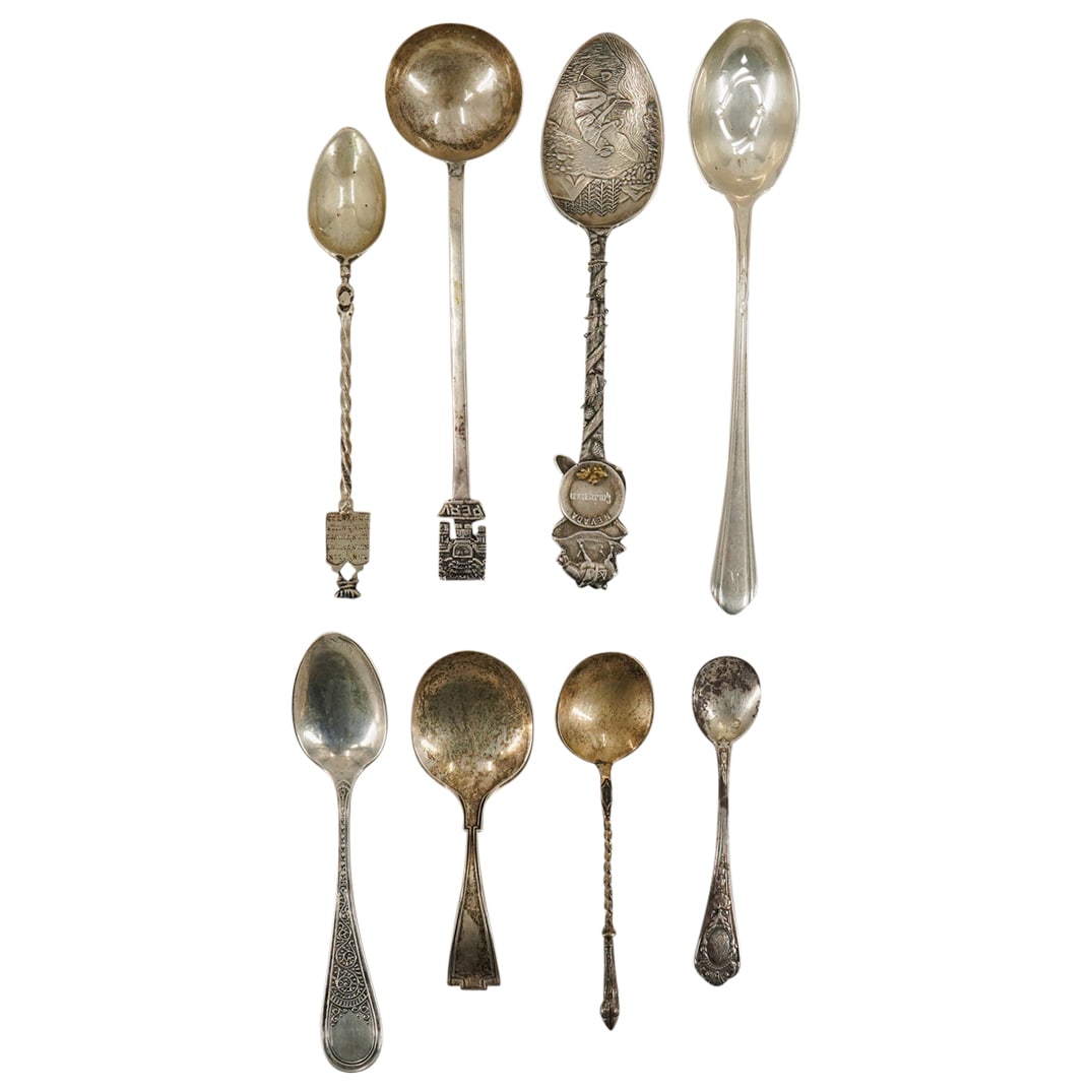 (8 Pc) Silver Demitasse And Salt Cellar Spoons (1 of 14)