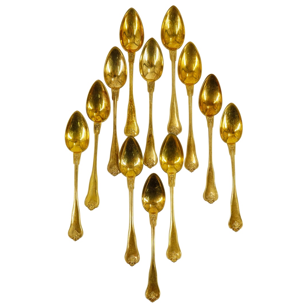 (12 Pc) Christofle Gilt Teaspoon Set (1 of 7)