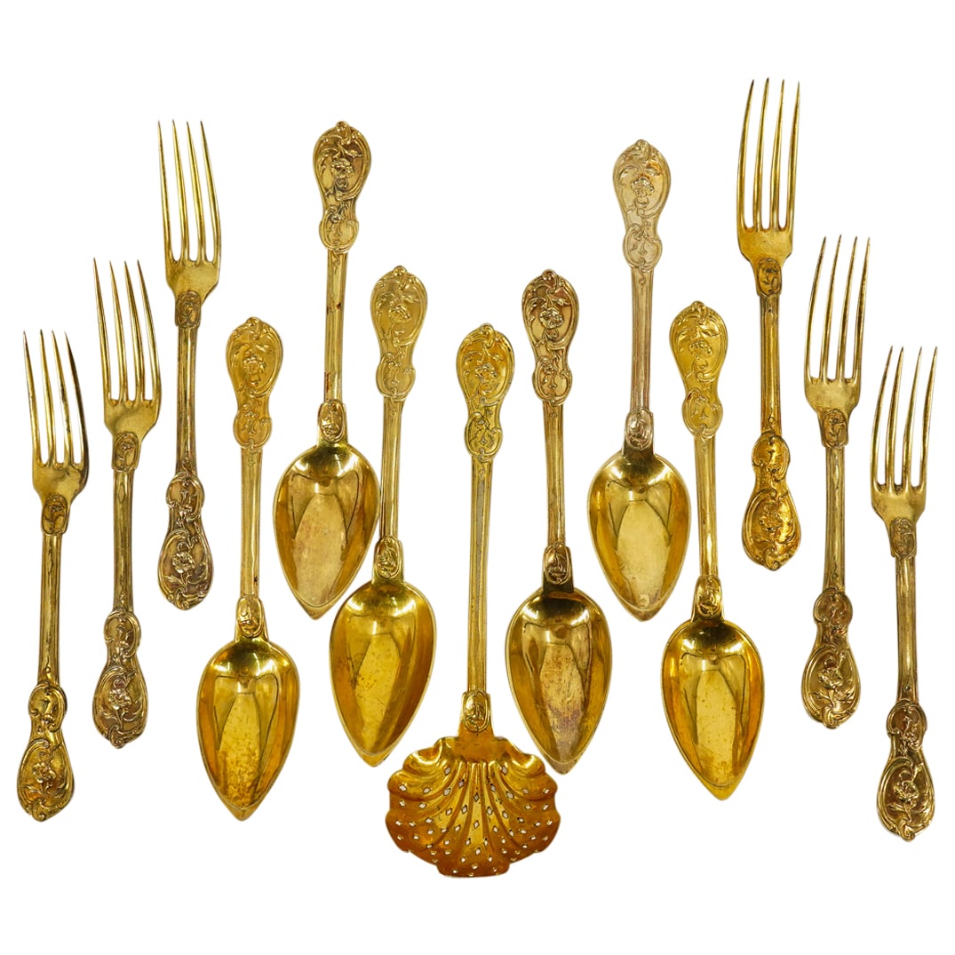 (13 Pc) Christofle Gilt Flatware Set (1 of 20)