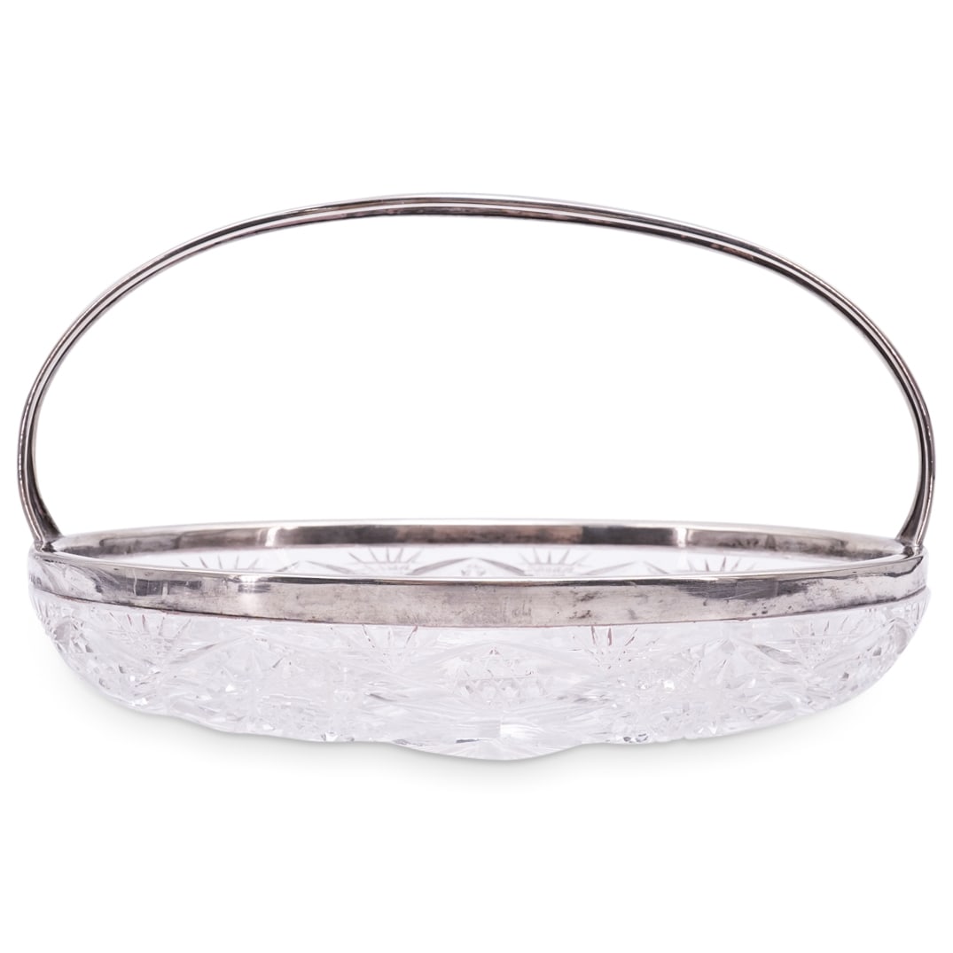 German 800 Silver & Cut Glass Basket (1 of 9)