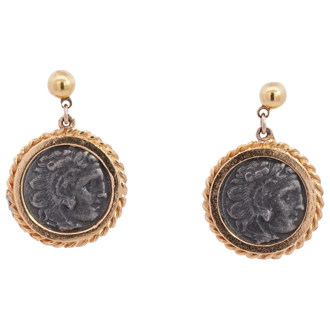 Pair of Gold Plated Greco Roman Earrings (1 of 4)