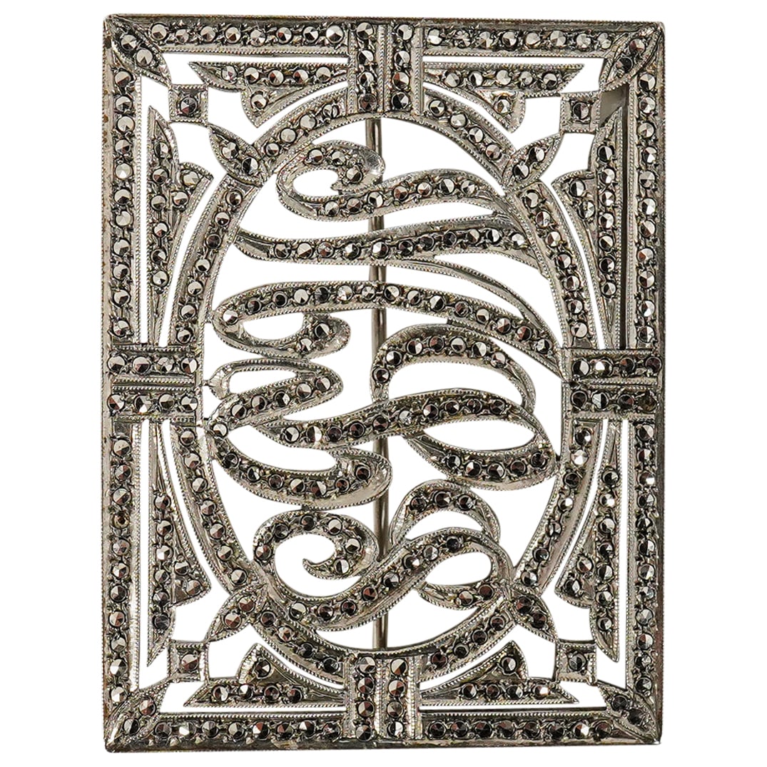 Antique Sterling Silver Marcasite Brooch (1 of 3)