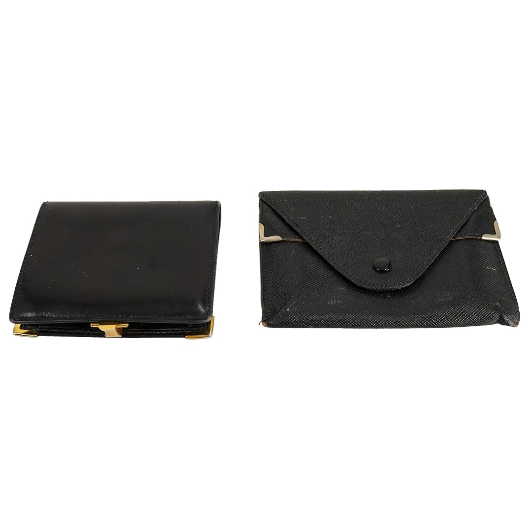 (2 Pc) Vintage Gucci Black Leather Wallets (1 of 10)