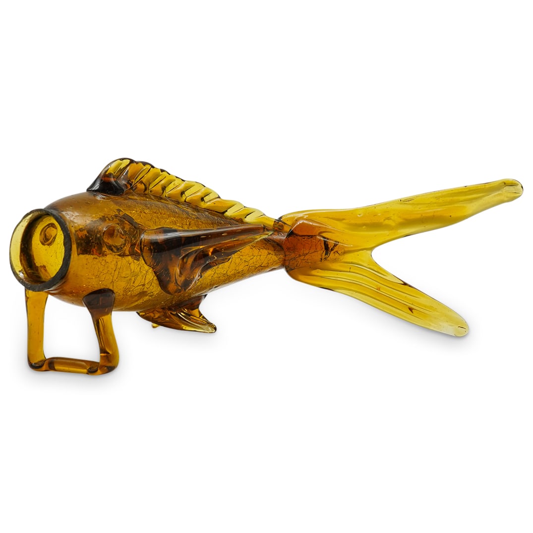 Blenko Style Art Glass Fish vessel (1 of 9)