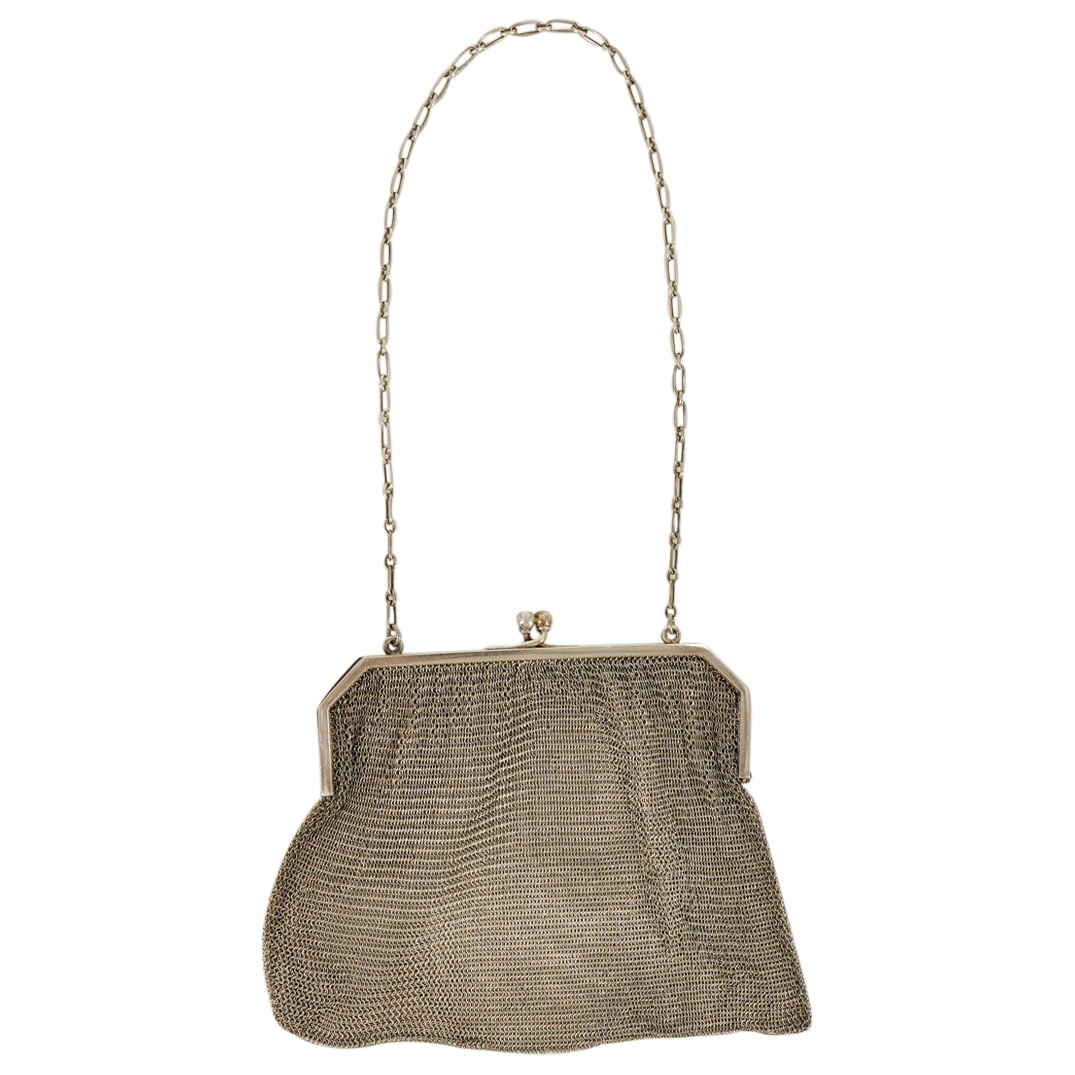 Antique American Sterling Silver Chainmail Mesh Purse (1 of 6)