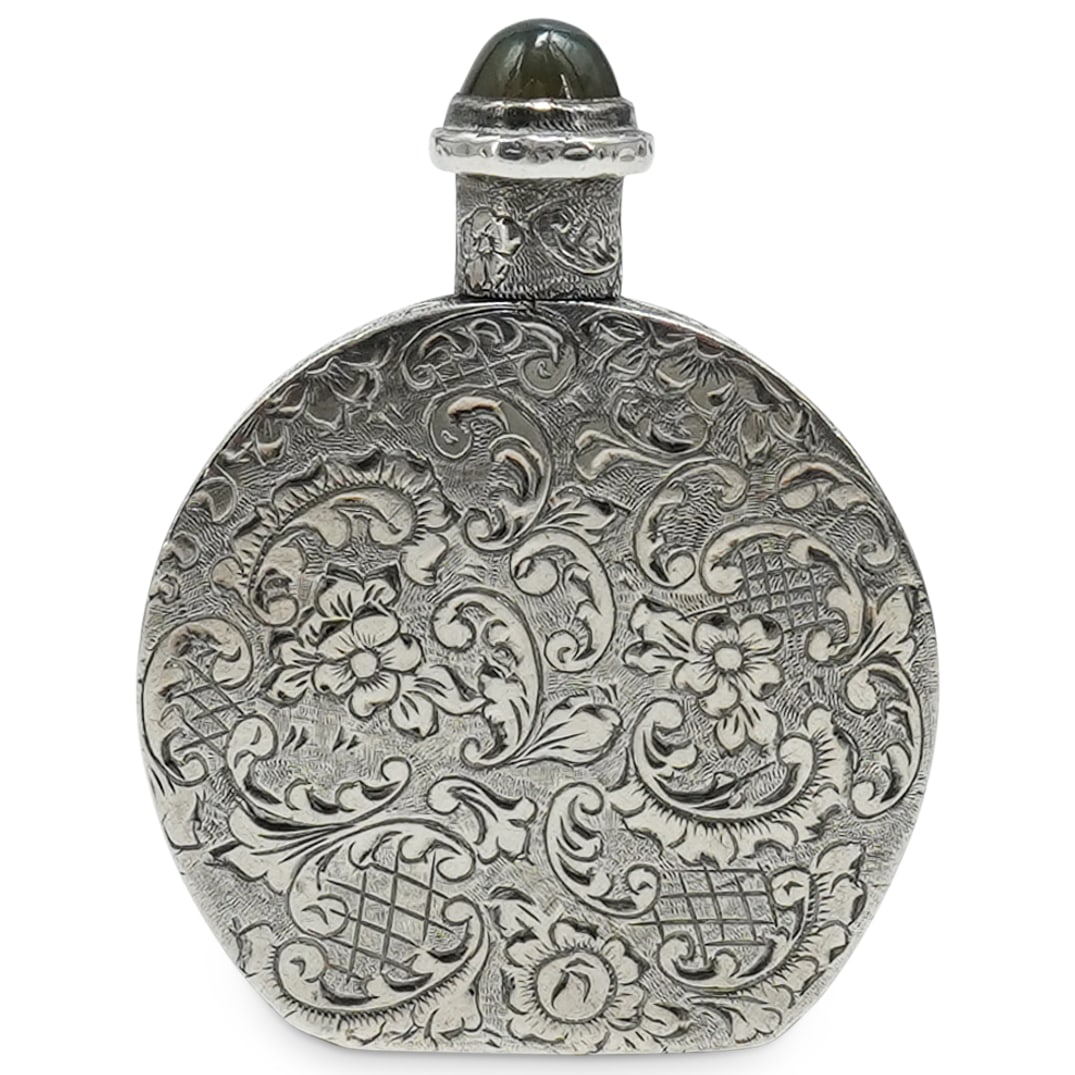Antique German Etched 800 Silver Perfume Bottle (1 of 7)