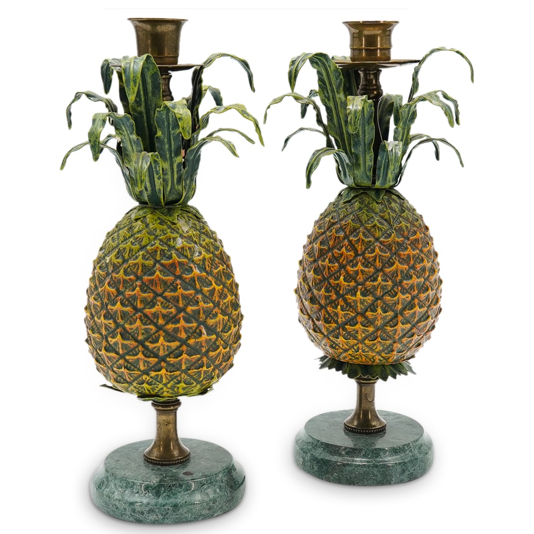 Pair Petites Choses Pineapple Candlesticks (1 of 8)