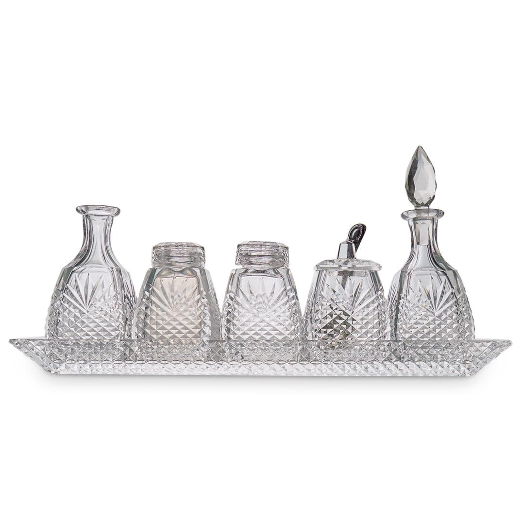 Antique French Tallois & Mayence Cut Glass / Silver Condiment Cruet Set (1 of 20)
