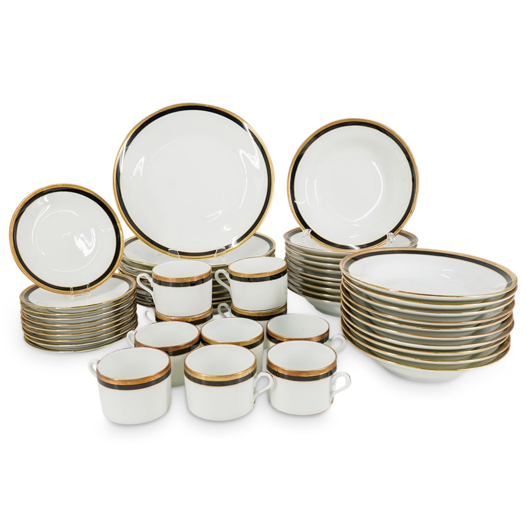 (49 Pc) Richard Ginori Palermo Black Porcelain Partial Dinner Service (1 of 14)