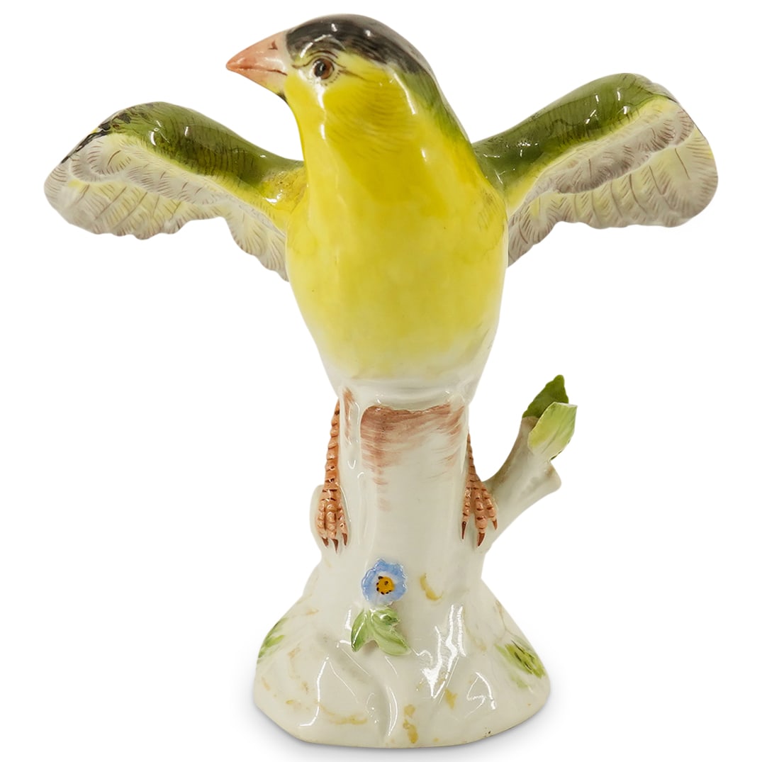 Meissen Porcelain Bird On Leafy Trunk Base Figurine (1 of 5)