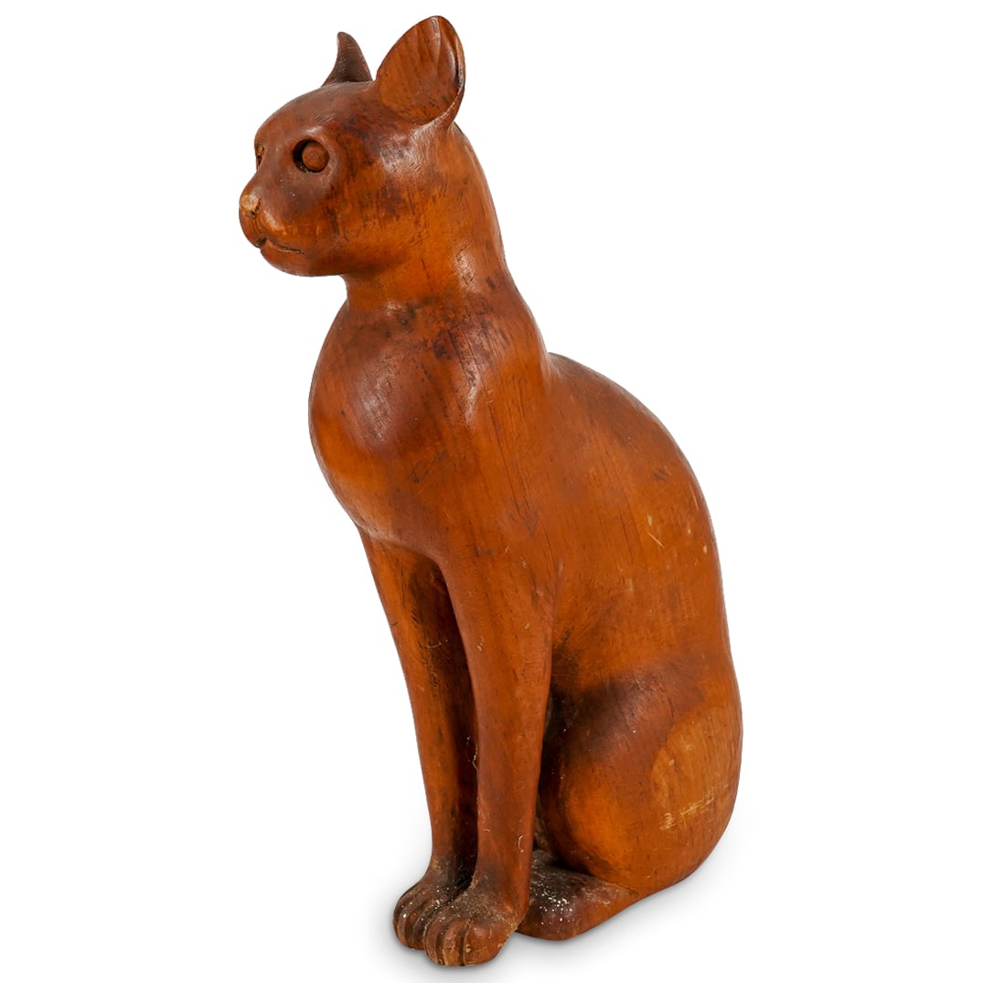 Sarreid Ltd Carved Wooden Cat (1 of 7)