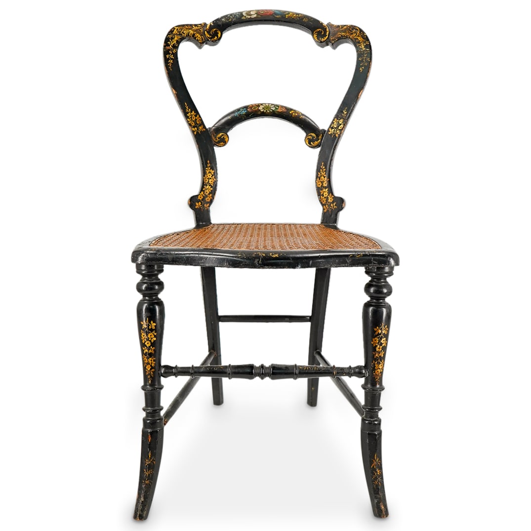 Antique Victorian Ebonized Cane Chair (1 of 19)