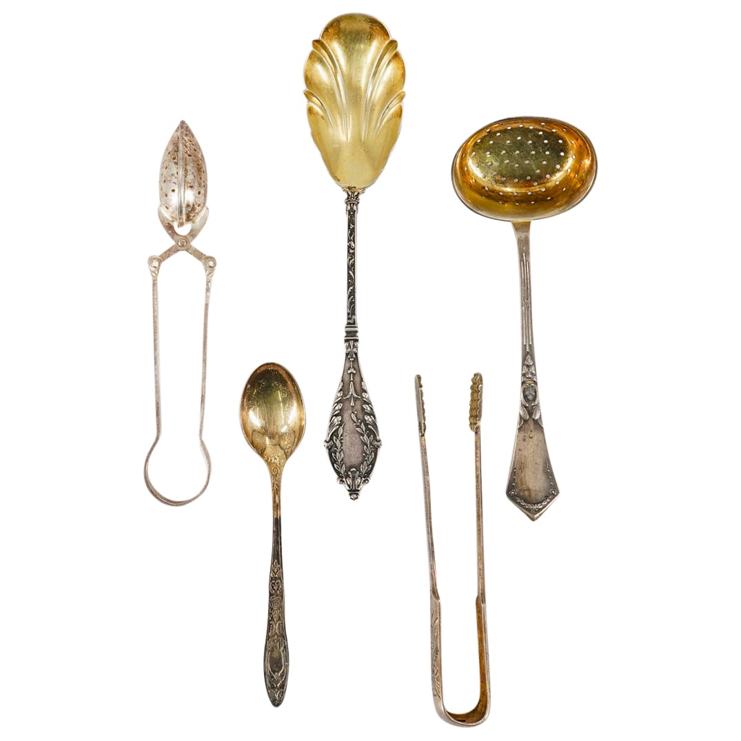 (5 Pc) Antique Russian Silver Assorted Serving Utensils (1 of 5)