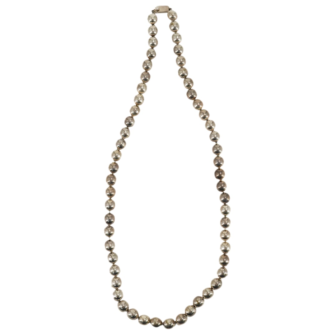 Mexican Sterling Silver Beaded Necklace (1 of 8)