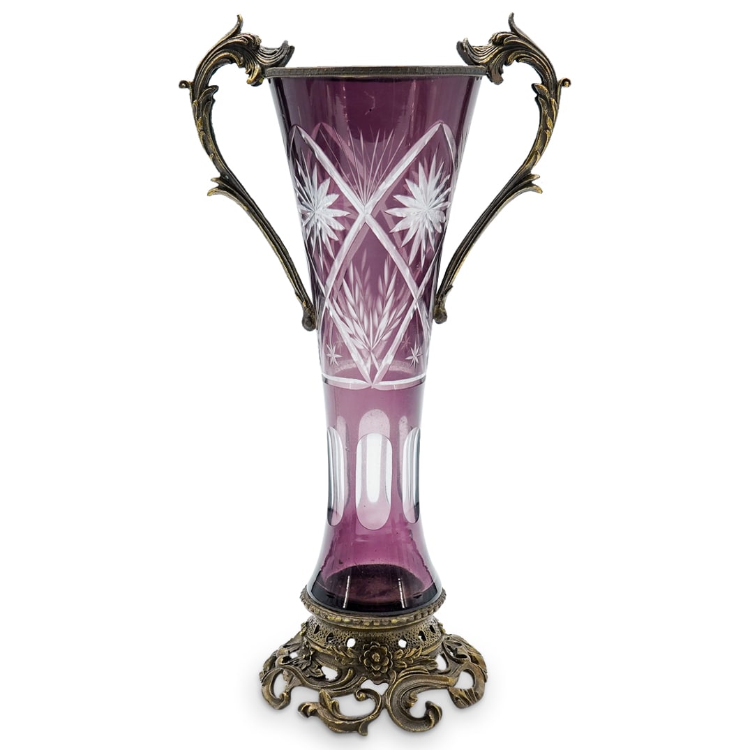 Antique Cut Glass And Mixed Metal Vase (1 of 9)