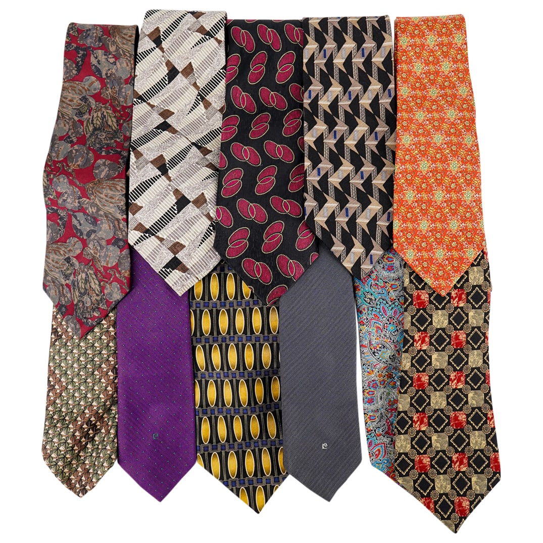 (11 Pc) Assorted French Designers Silk Necktie Grouping Collection (1 of 10)