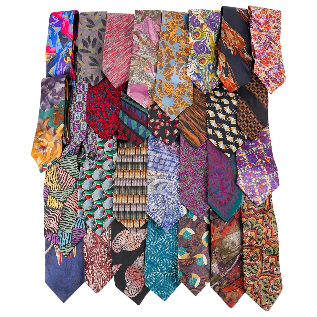 (30 Pc) Vintage Patterned Necktie Assorted Grouping Collection (1 of 11)