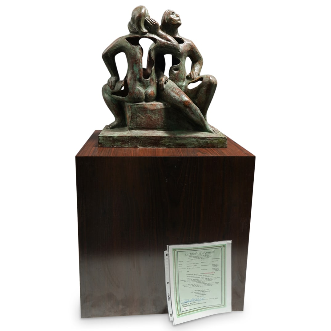 Juan (Jose) Cruz Reyes (Mexico, 1914-1991) Bronze 'Dos Mujeres' Figural Sculpture (1 of 11)