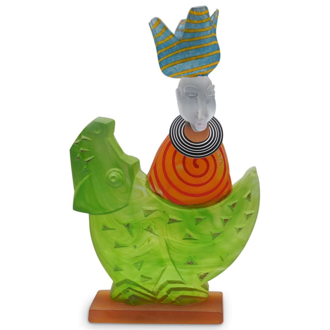 Boroski Studios Art Glass Snappy Alligator By Oggetti Luce Auction