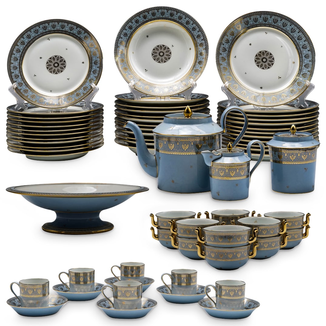(82 Pc) Important French Sevres "Fond Blue Agate" Porcelain Set (1 of 20)