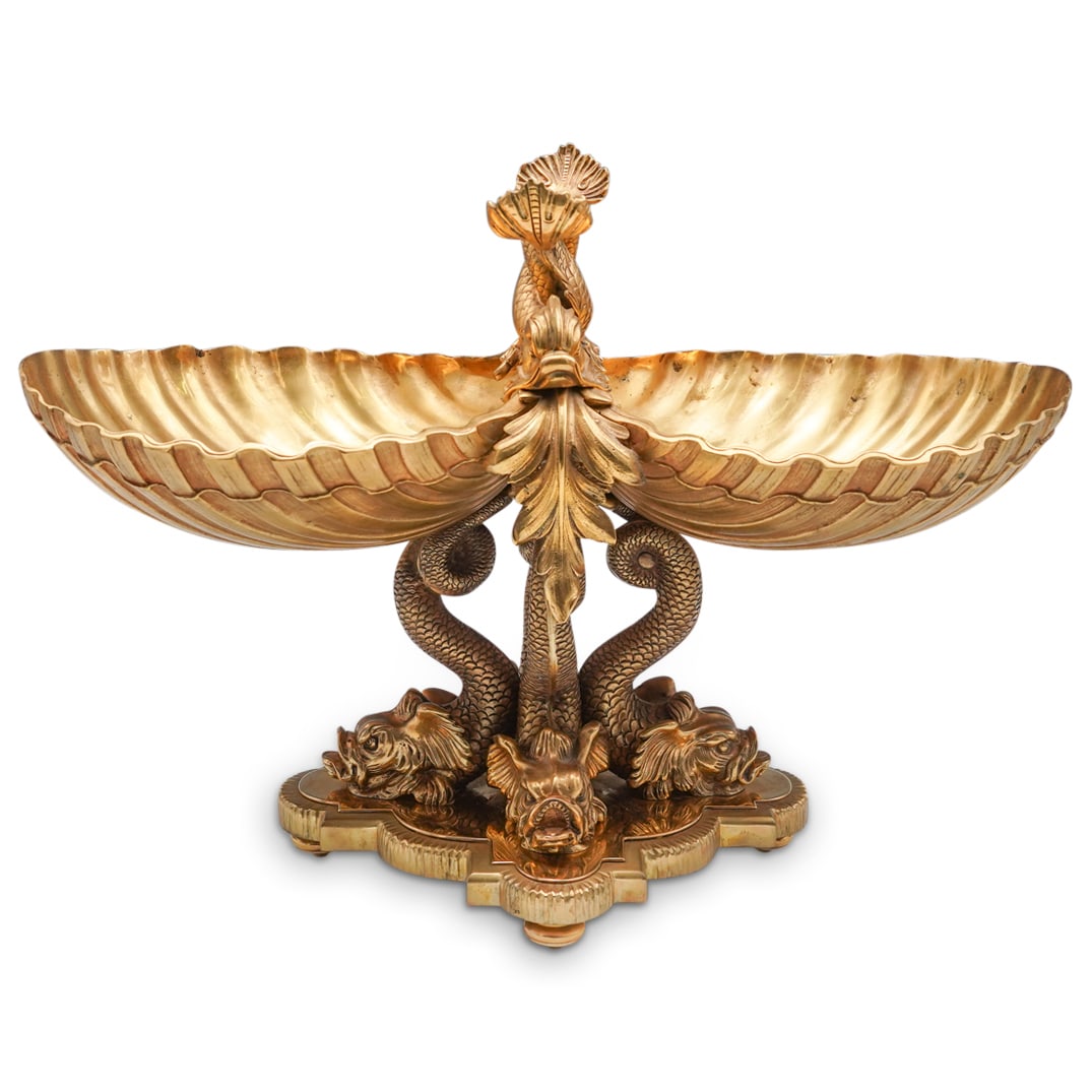 Odiot Maison French Gilt Bronze Dolphin Centerpiece (1 of 13)