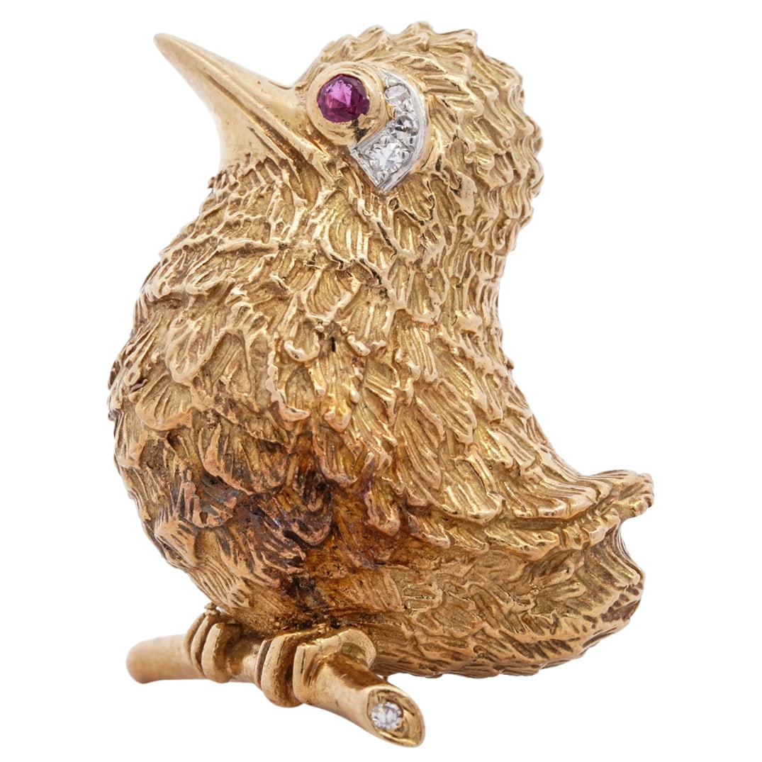 Cartier 18k Gold and Diamond Bird Brooch (1 of 5)