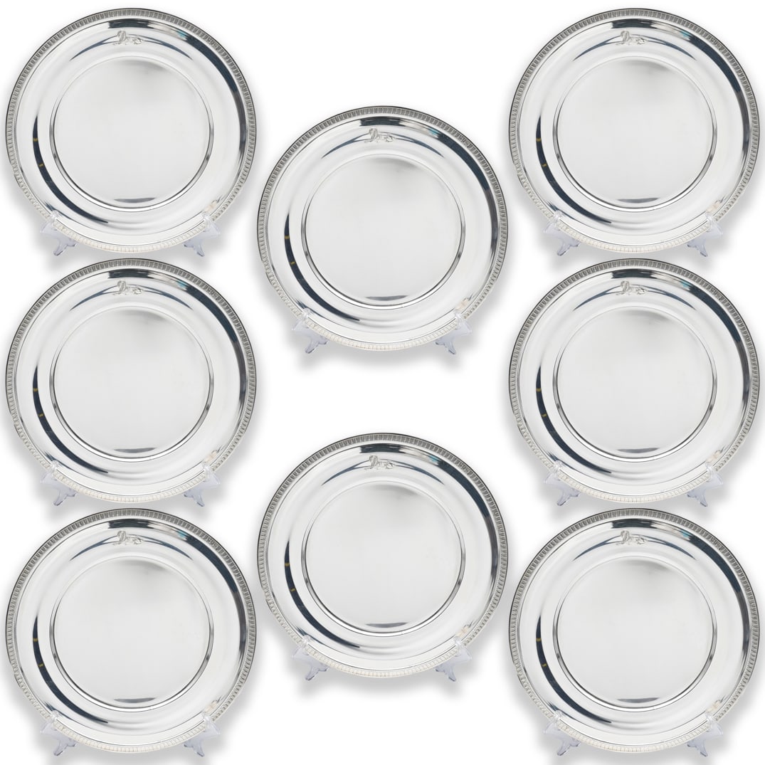 (8 Pc) Maison Odiot Silver Plated Egyptian Charger Plates (1 of 6)