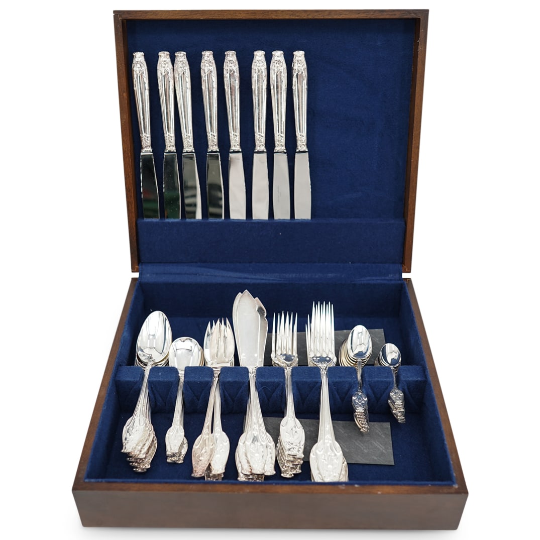 (72 Pc) French Souche Lapparra Sterling Silver Flatware Set In Box (1 of 10)