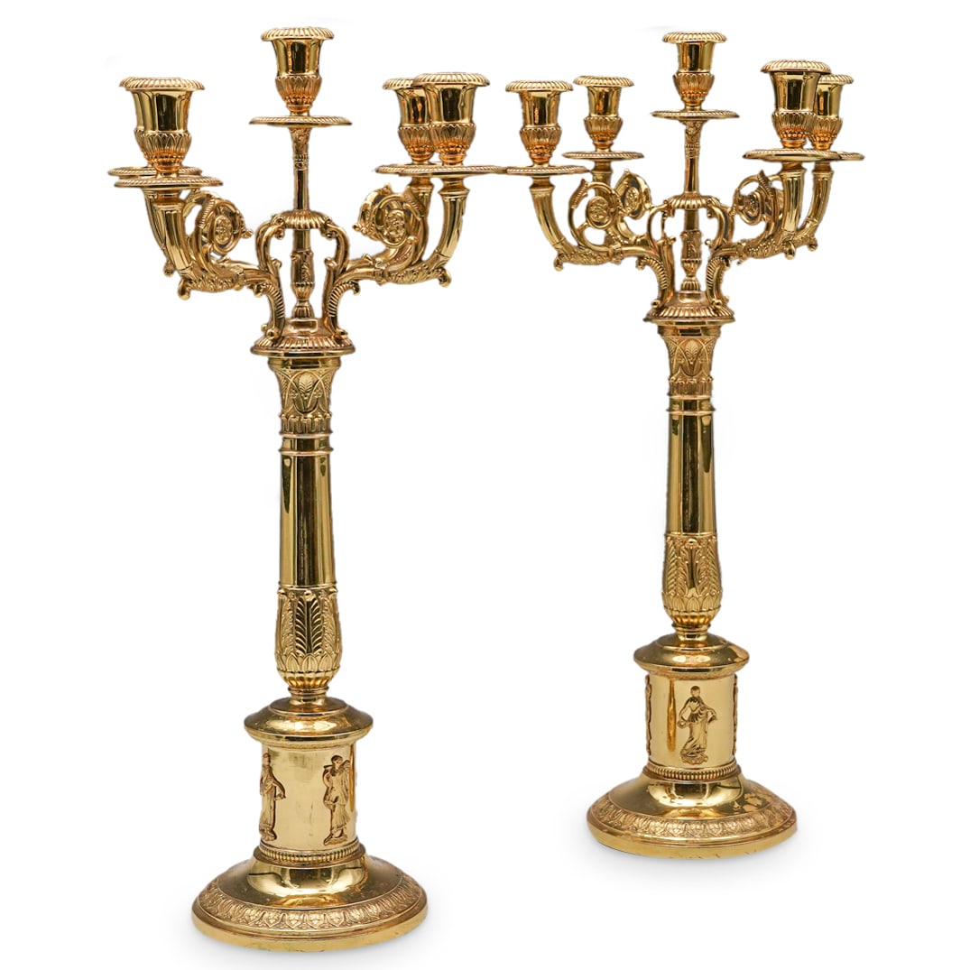 Danish Five-Light Gilt Silver Candelabras (1 of 12)